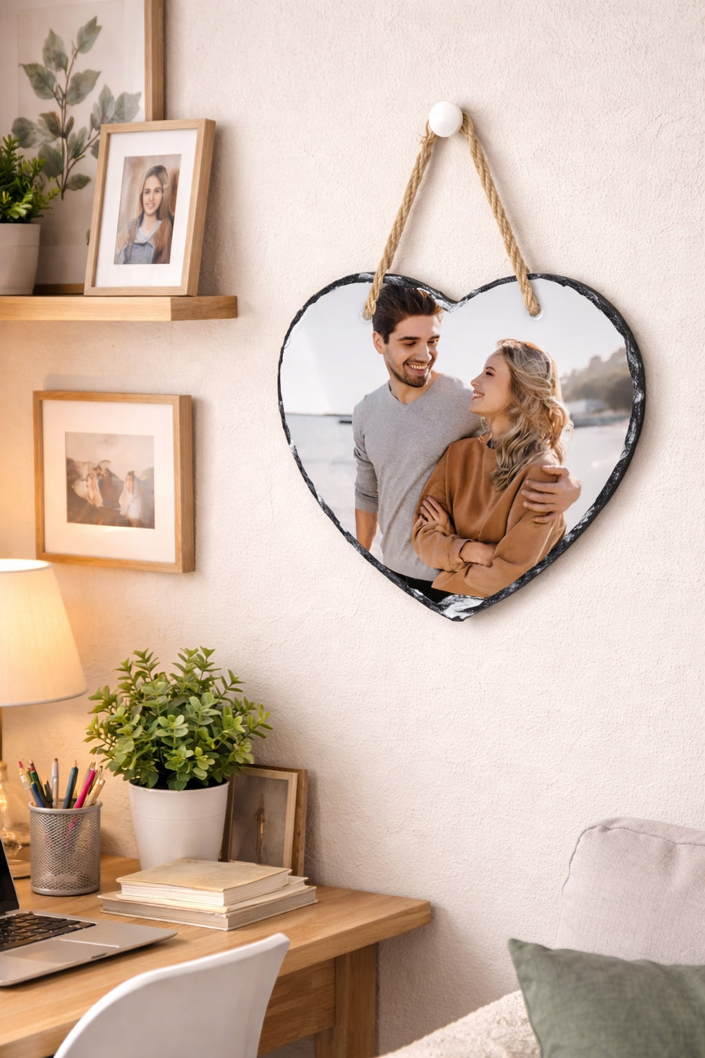 Πέτρινη κορνίζα καρδιά κρεμαστή forever & always