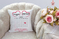 Διακοσμητικό μαξιλάρι 40χ40 με ημερολόγιο γνωριμίας