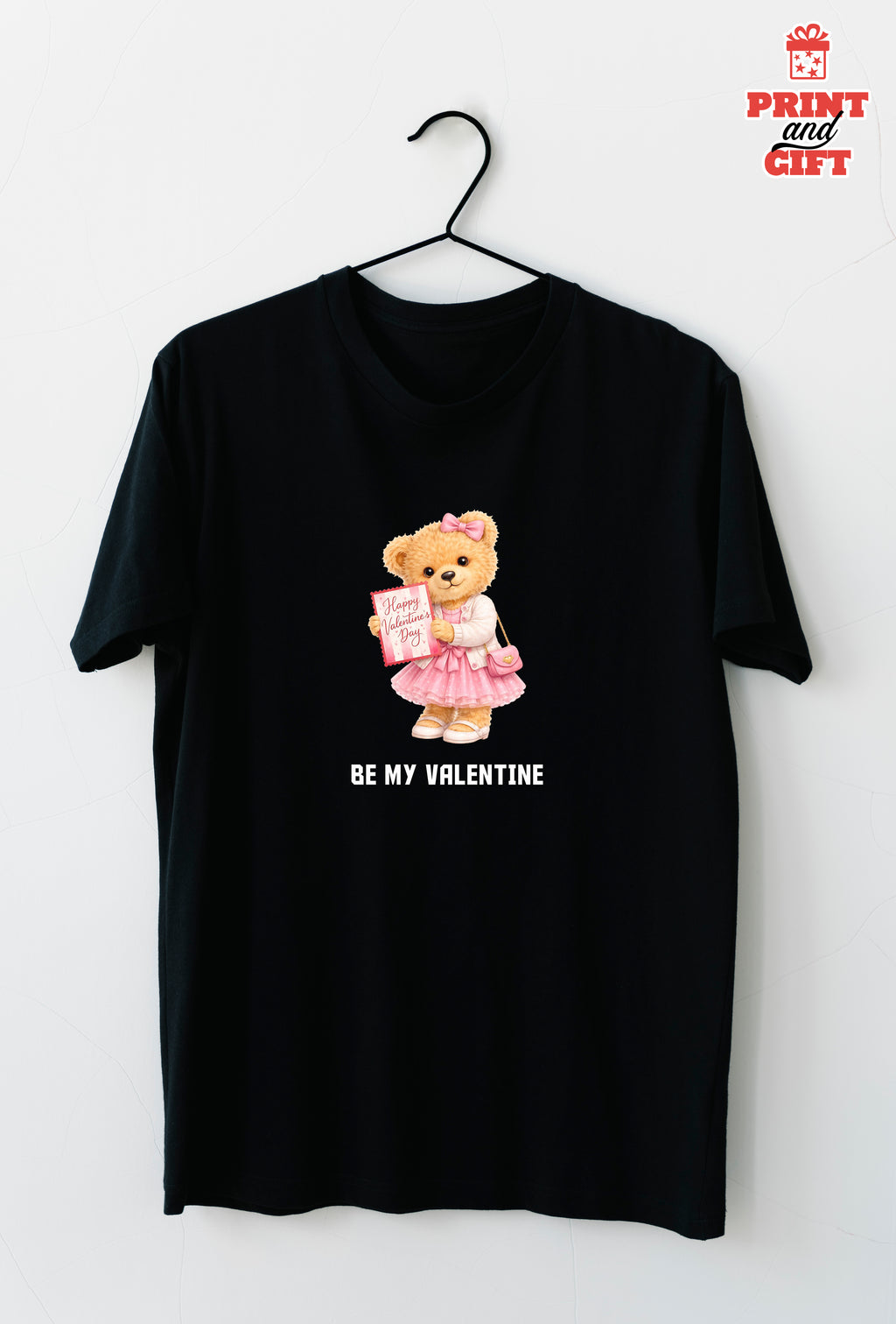T-shirt bear valentine pink