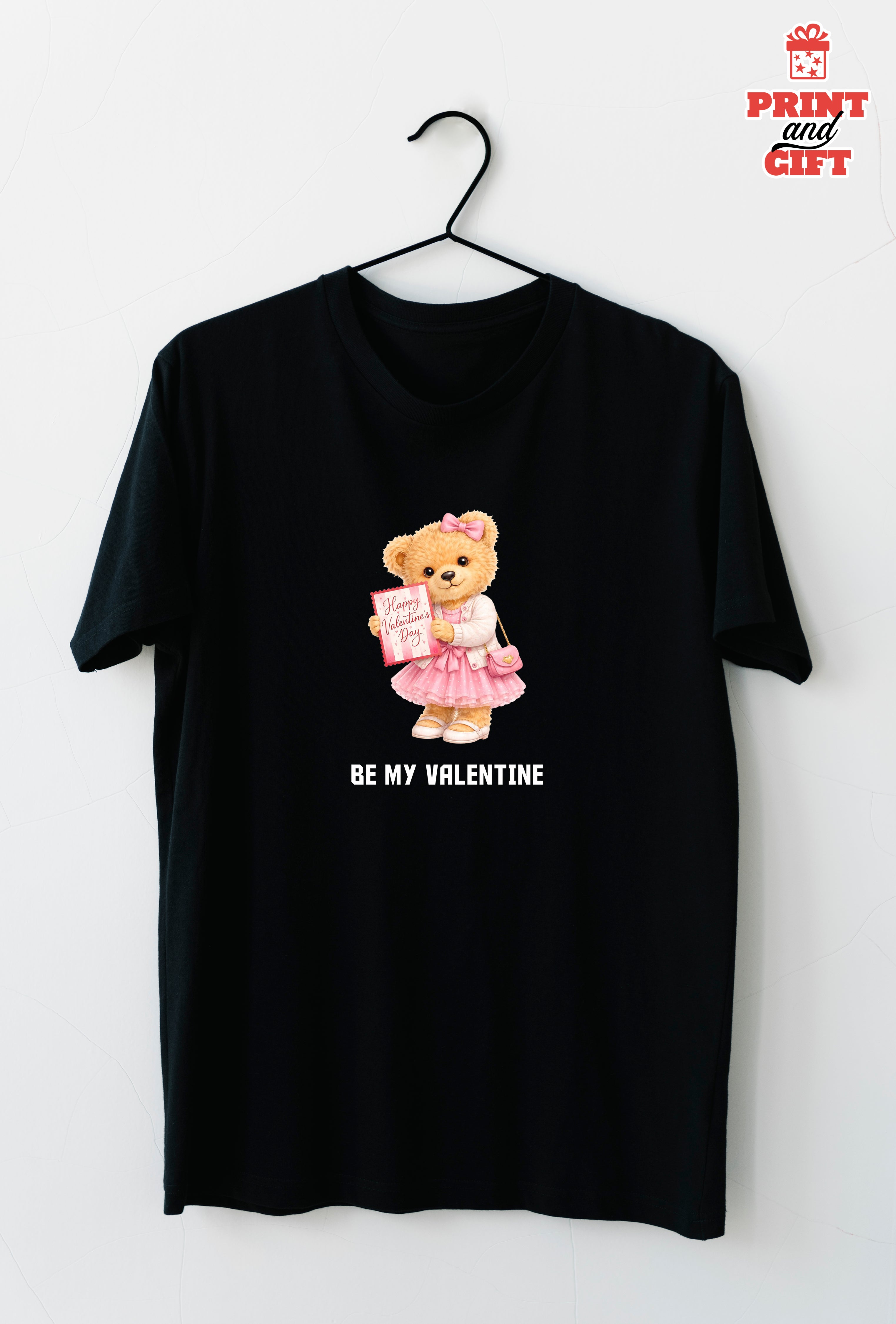 T-shirt bear valentine pink