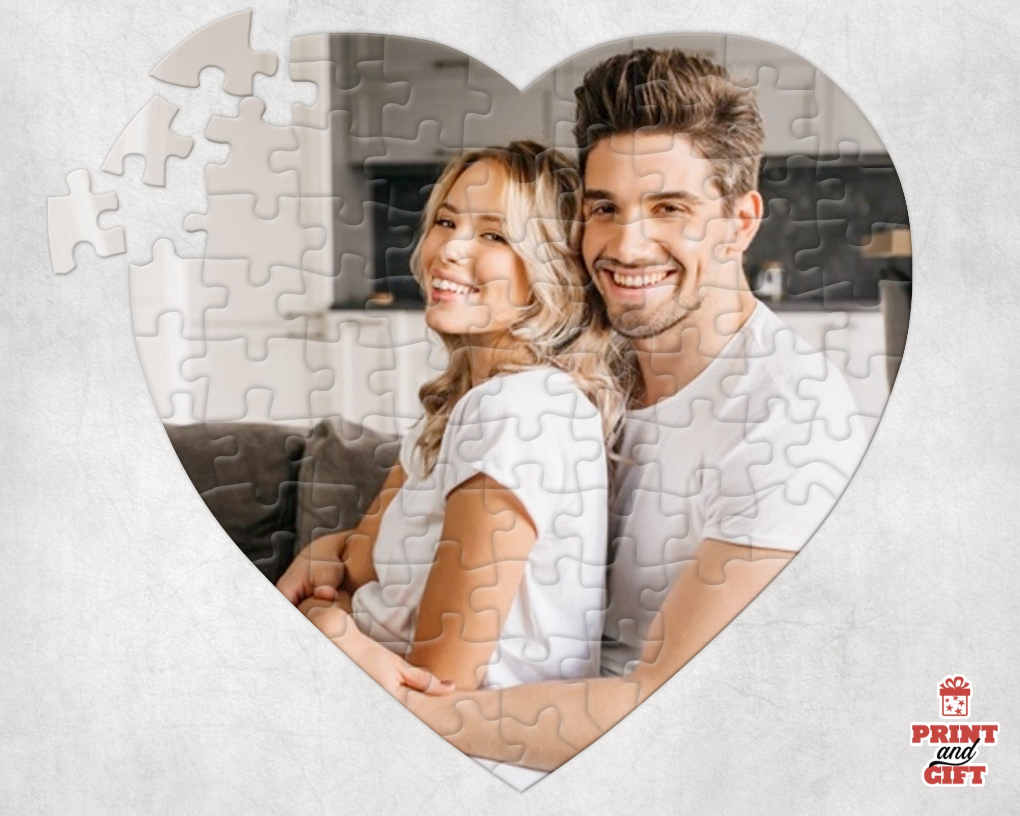 Πάζλ 75 κομμάτια καρδιά με φωτογραφία