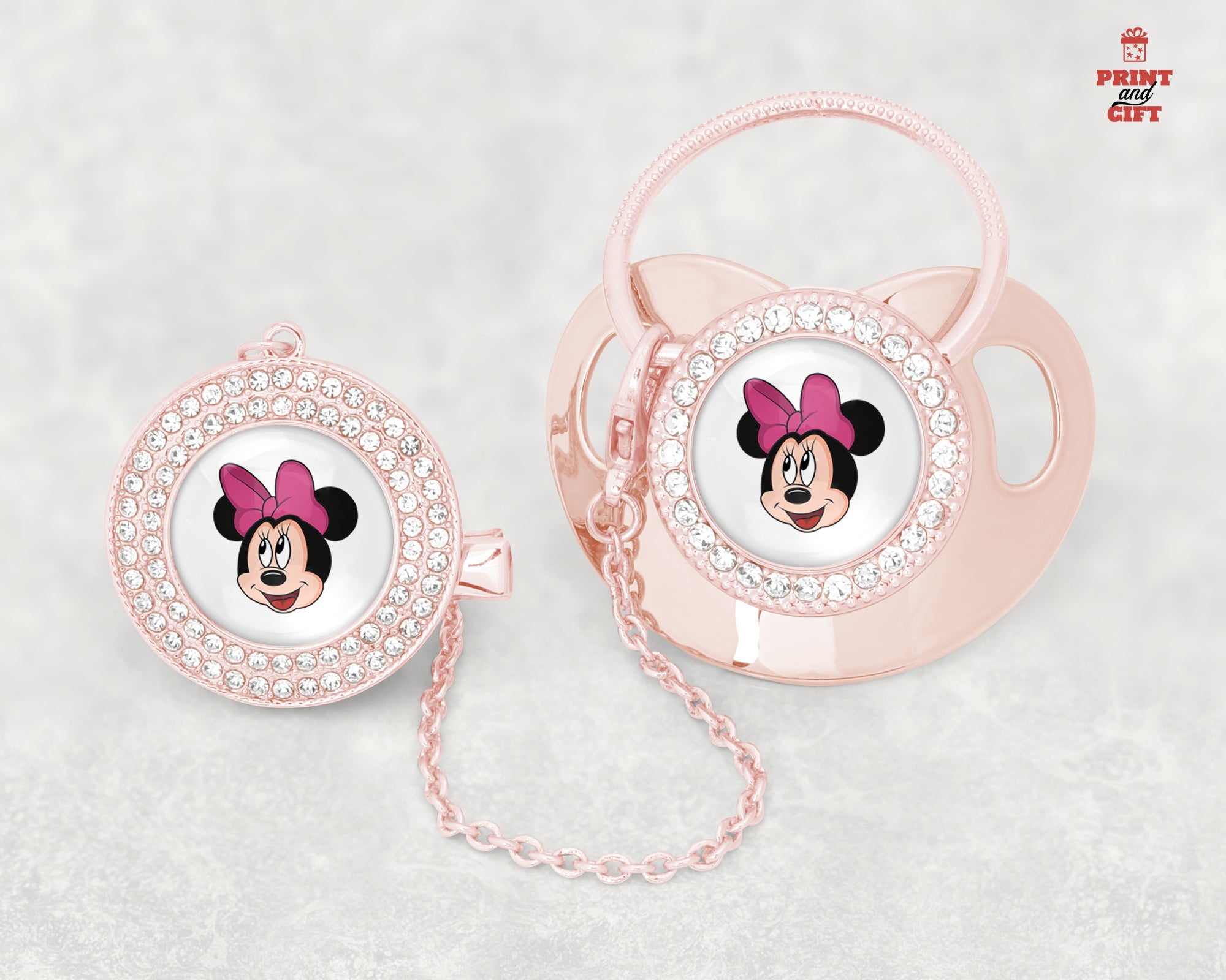 Βρεφική πιπίλα ροζ  minnie mouse