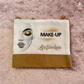 Λινό Τσαντάκι χειρός με φελλό σχέδιο make up