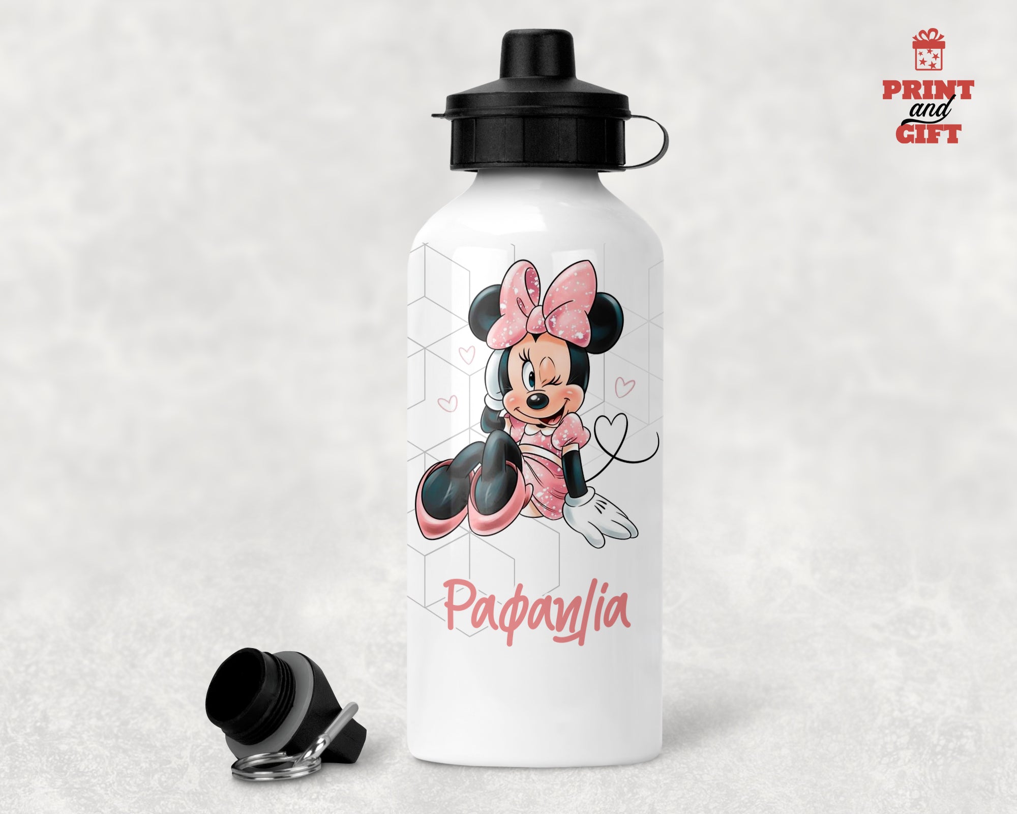 Μπουκάλι Αλουμνίου με 2πλό καπάκι minnie