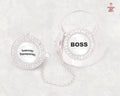 Βρεφική πιπίλα ασημί με σχέδιο BOSS και όνομα