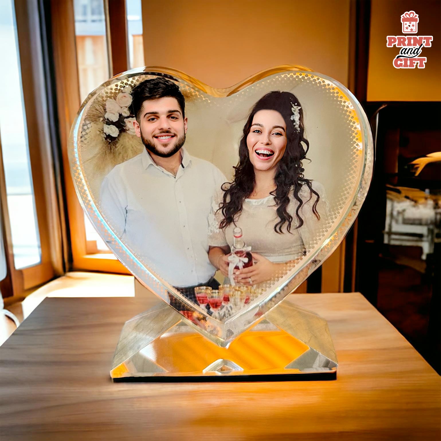 Κρυστάλλινη κορνίζα καρδιά