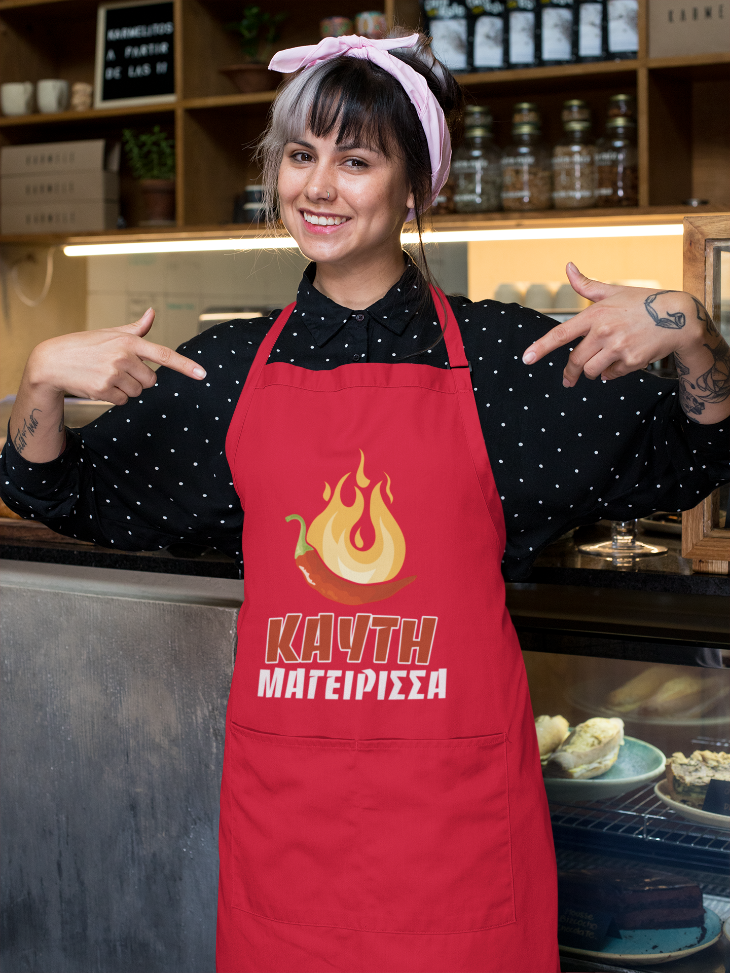 Ποδιά μαγειρέματος καυτή μαγείρισσα